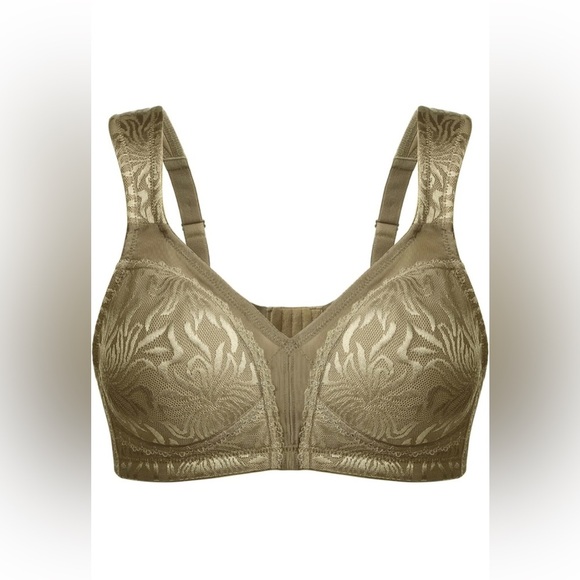 NWT 48DDD Deyllo Women's Minimizer Bra Full Coverage Wirefree Non Padded Olive - Picture 1 of 7